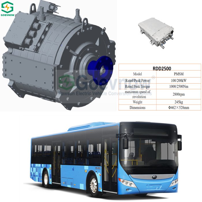 GOEVNOW Electric Car Conversion Kit 100kw 1000nm Ev Motor RDD2500 for 13-17T Truck / 10-12M BUS Direct Drive